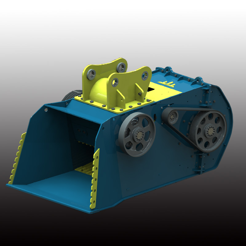 Dual-Stage Jaw & Hammer Crusher Bucket